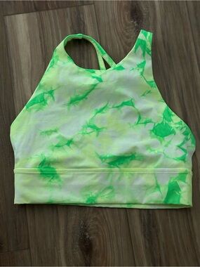 lululemon athletica high energy Neon Green Tie-Dye bra